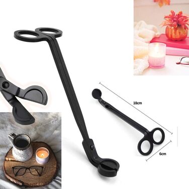 Laffeya Candle Accessory Set 6-in-1 – Candle Snuffer, Wick Trimmer, Wick Spoon, Tweezers, Storage Bag, and Plate Stand