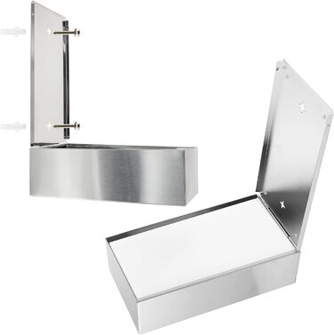 Коробка для серветок з нержавіючої сталі Com-Four® - настінний диспенсер для серветок (сріблястий)