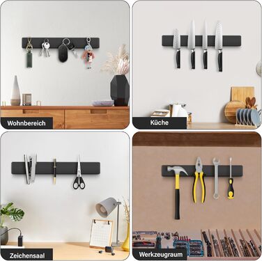 Magnetic Knife Strip 50cm, Stainless Steel Magnetic Knife Holder, Magnetic Knife Holder Screw, Self-Adhesive Magnetic Strip for Knives and Utensils