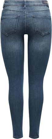 Джинси скінні жіночі ONLY ONLBLUSH, середньої посадки, укорочені, блакитно-чорний денім (XS/30L)