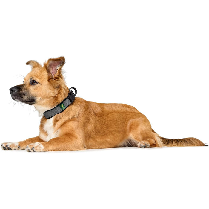 Нашийник для собак HUNTER Maldon, чорний, розмір M: дихаючий сітковий матеріал, міцний нейлон, безшумний, гіпоалергенний, з полегшенням натягу, інтегрована адресна бирка, легкий