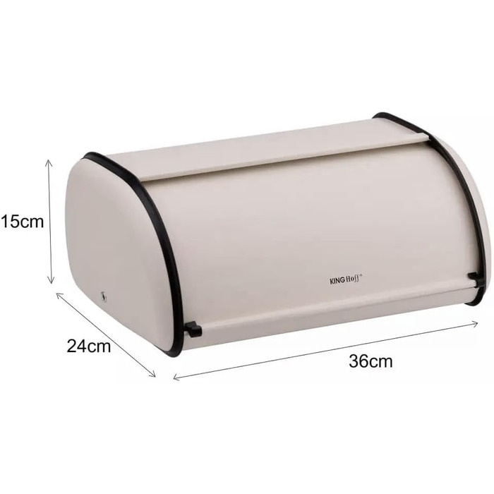 KING HOFF Контейнер для хліба та продуктів, сталевий, чорний (Beige Klein)