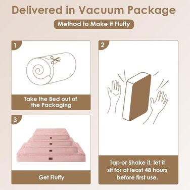 Ортопедичне ліжко для собак середніх порід EHEYCIGA 89x58x9 см, м'яке, миється, рожеве