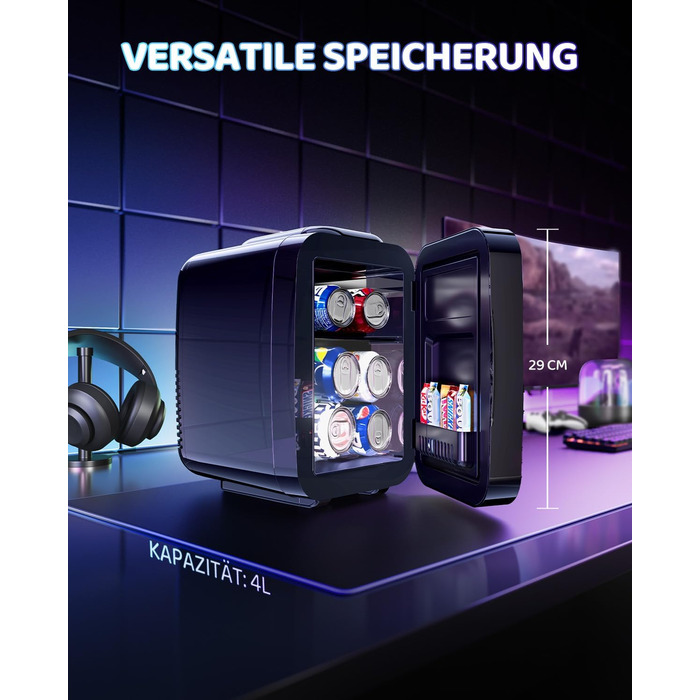 Міні-холодильник MF01C з 7 режимами підсвічування та ефектом