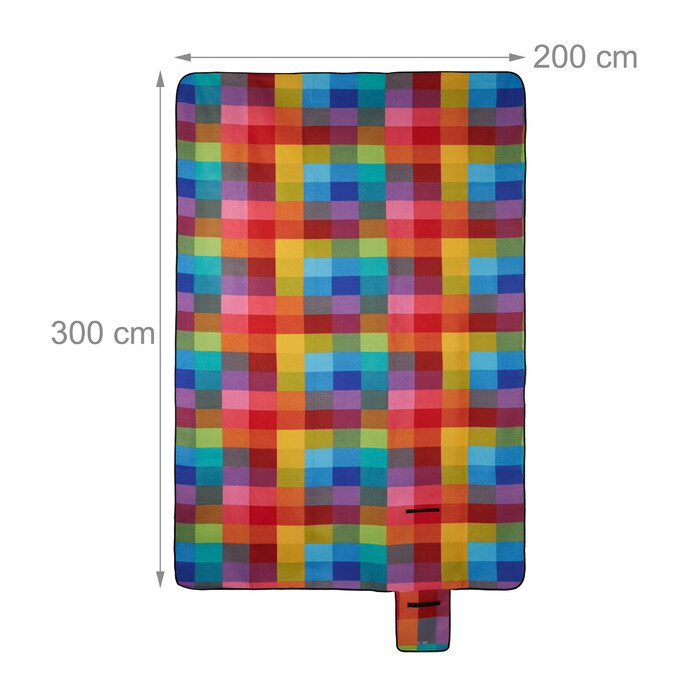 Ковдра для пікніка Relaxdays XXL 200x300 см в клітинку