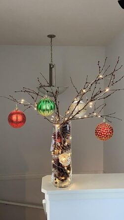 Набір прикрас для ялинки 92 шт. – Стійкі до пошкоджень ялинкові кулі блакитного та золотого кольорів – прикраси для ялинки, вінка, різдвяний декор (червоний та зелений)