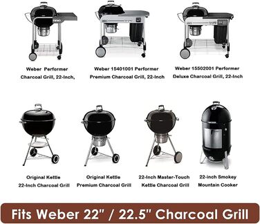 Нержавійна решітка для гриля 304, діаметр 54.5 см, для вугільних грилів 57 см (Weber), замінна решітка для кулькових грилів, з кліпсами для гриля