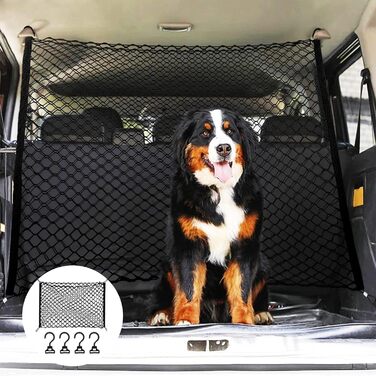 Сітка перегородки для автомобіля GOMETY: захист від тварин, 120x90 см, поліпропілен, 4 гачки