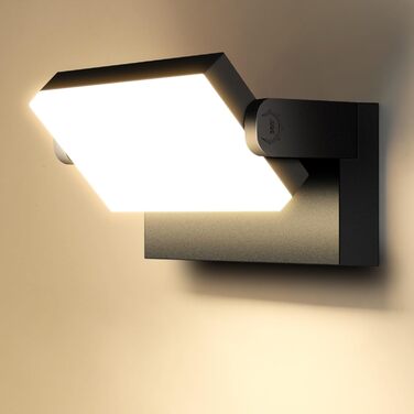 LED-водостійкий настінний світильник Kingwen 40W, 3000K, поворотний на 360°, IP65, чорний. Підходить для гаража, тераси, внутрішнього та зовнішнього використання.