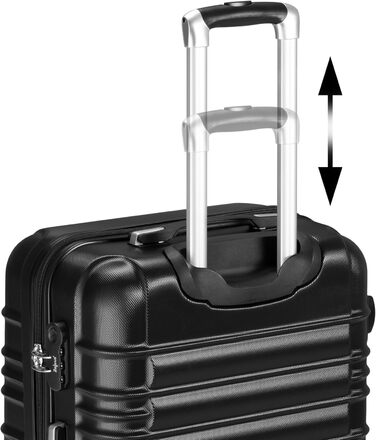 Набір валіз Zelsius 4 шт., чорний | ABS, з кодовим замком, 4 колеса, внутрішній роздільник | Ручна валіза, набір валіз, тріліон, велика валіза