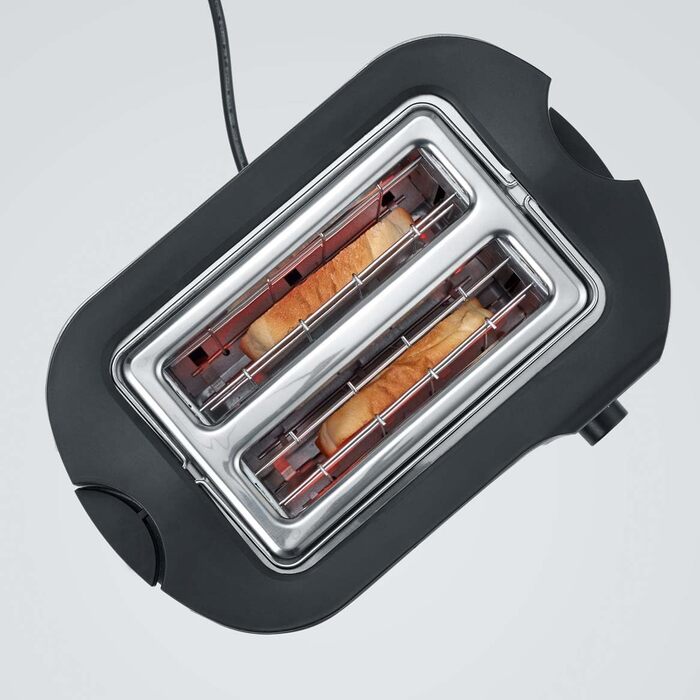 Тостер Severin AT 2217: автоматичний, з підставою для бургерів, з нержавіючої сталі, 800 Вт, червоний/чорний