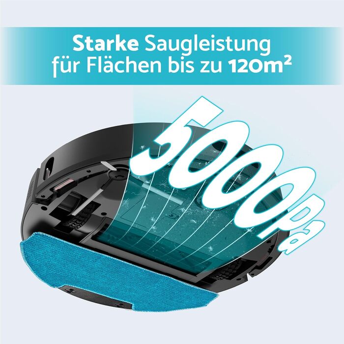 Робот-пилосос Aeco X5 VacuBot з функцією миття підлоги. Потужність всмоктування 5000Pa, лазерна навігація, час роботи до 160 хвилин, керування через додаток та пультом. Ідеально для шерсті тварин, килимів та твердих підлог.