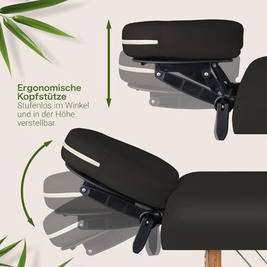 Масажний стіл Zen® Startup - складаний, мобільний, дерев'яний. Стабільне масажне ліжко, регульована висота. Підходить для татуювання та косметології. З підголовником. Білий (Чорний)