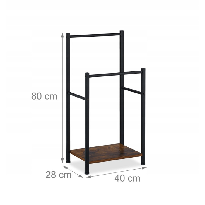 Рушниківець з двома перекладинами та полицею для рушників у ванну кімнату