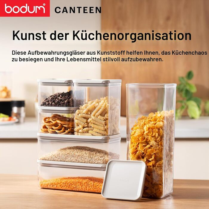 Набір контейнерів для зберігання Bodum CANTEEN 12 шт. прозорі, білі - BPA-free, для мийки в посудомийній машині, штабельовані