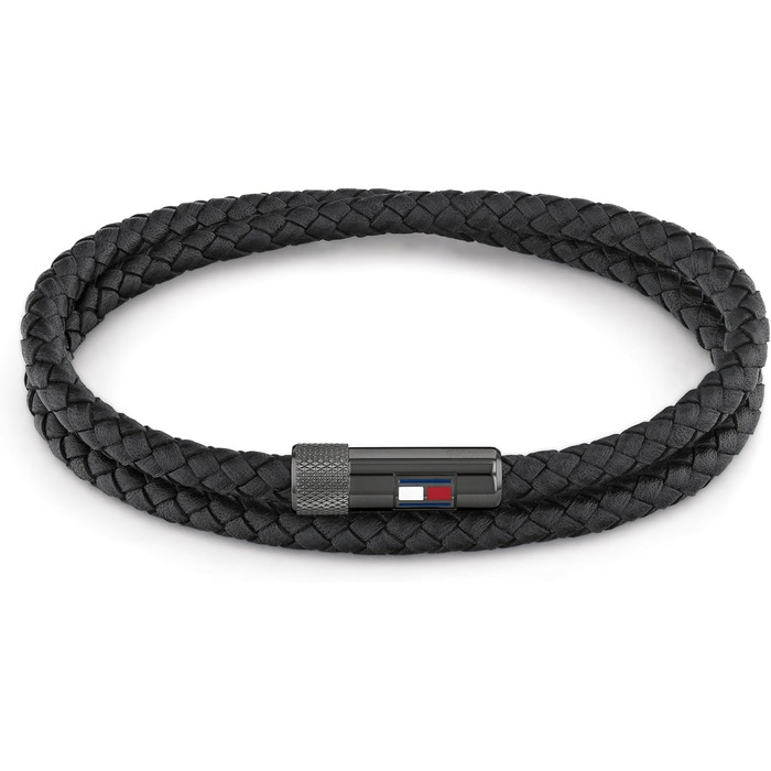 Чоловічий шкіряний браслет Tommy Hilfiger з магнітною застібкою, чорний