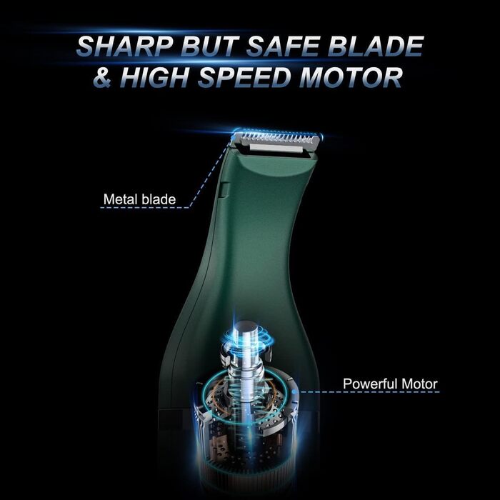 Триммер для догляду за лапами собак Oneisall, тиха машинка для стрижки лап собак, котів, очей, вух, обличчя, зелений