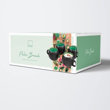 Набір чашок для еспресо Sänger Palm Beach (8 шт.) з блюдцями, 80 мл, кераміка, сучасний дизайн, PREMIUM COLLECTION