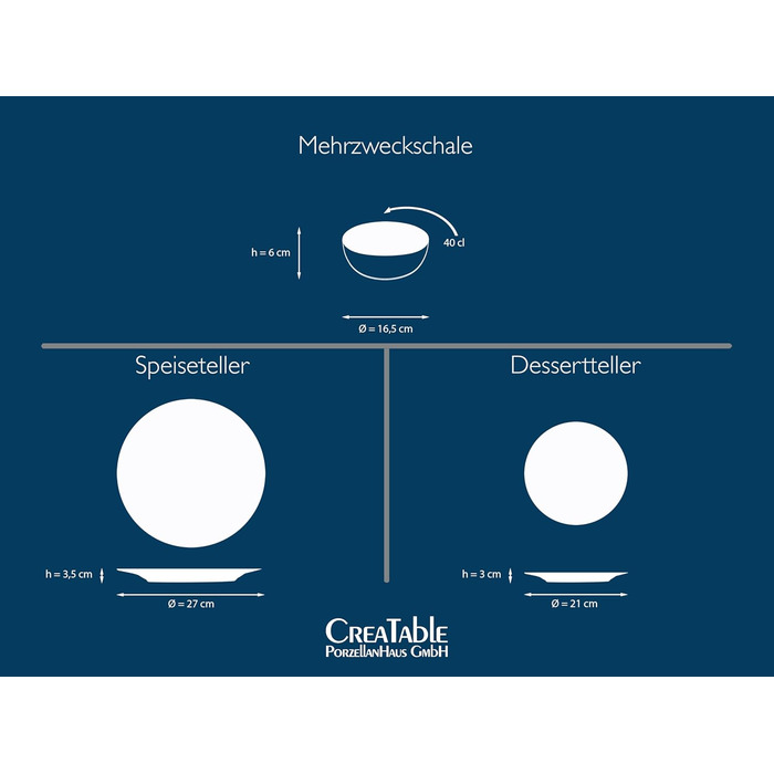 CreaTable Geschirr Set INDUSTRIAL GOLD: 16-teilний сервіз для 4 осіб (чорний), з каменю, для посудомийної машини та мікрохвильової печі