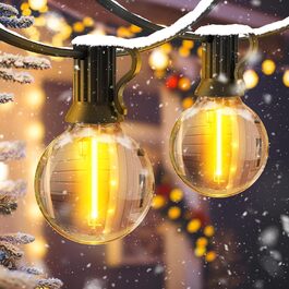 Ланцюжок гірлянд JEYMORKEY LED для вулиці, 30M, 100FT, G40, для саду, балкону, терас, вечірок, з пульт керування, IP44, вологостійкий