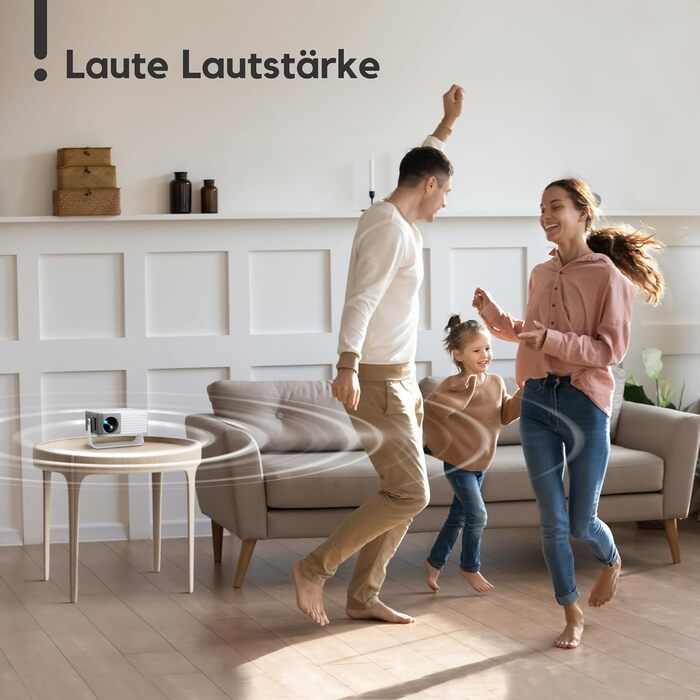 AKIYO O1 Міні проєктор: Автоматична корекція трапецеїдальних спотворень, 1080P, 360° обертів, 15000 люмен для домашнього кінотеатру, 50% зум, сумісність з USB/HDMI/TV Stick/Smartphone