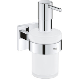 GROHE Start Cube Soap Dispenser with Holder (Capacity 160ml, concealed mounting, Material: Glass/Metal), Chrome, 41098000