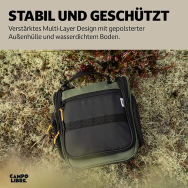 Чоловіча та жіноча косметичка Campo Libre® Tony з 11 відділеннями, преміум-якість, водонепроникна, зелено-чорна, M