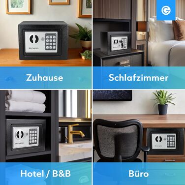 Сталевий сейф Silvergear® Tresor для дому з електронним замком та кодовою панеллю | Сейф для ключів та грошей з 2 ключами