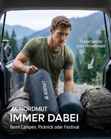 Складний кемпінговий стіл NORDMUT® алюмінієвий, регульована висота, 110x70 см, коричневий