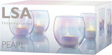 Набір свічників LSA International Pearl, скляних, 6,5 см, 4 шт
