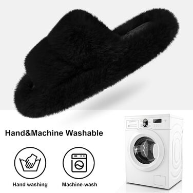 Жіночі тапочки халатні з антиковзким покриттям, теплі, пухнасті, чорного кольору, розмір 38/39 EU