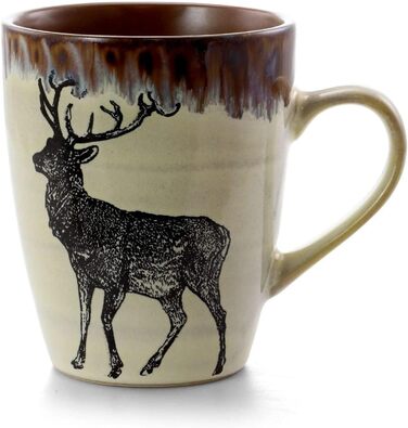 Набір посуду Elama Rundes з 16 предметів, кераміка, ошатний дизайн, океановий блакитно-зелений та зелений, з елементами теплого таупового та коричневого кольорів