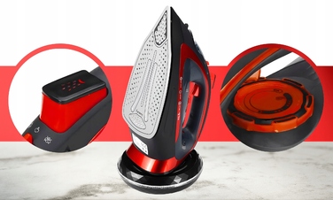 Бездротова праска Electo з керамічною підошвою, 2400 Вт, 450 мл, червона