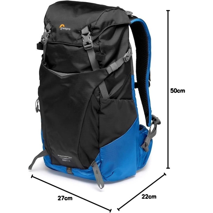 Рюкзак для камери Lowepro PhotoSport BP 24L AW III, синій/чорний, для беззеркальних фотоапаратів, з боковим доступом та змінним вкладишем