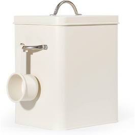 Кошик для порошку Theo&Cleo 6.5L, металева коробка для порошку, контейнер для корму для собак та котів, кавових зерен (Матовий бежевий)