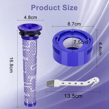 Набір фільтрів для пилососа Dyson V15 SV14 DV17 SV22 та V7 V8 (4 шт.) — Запасні HEPA-фільтри для акумуляторного пилососа