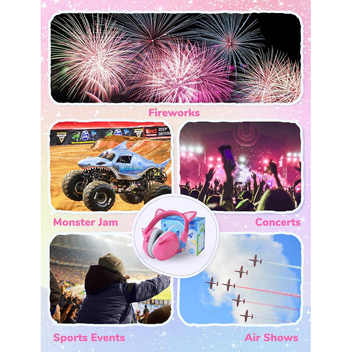 iClever навушники з шумозаглушенням для дітей (рожеві, з котячими вушками) C-rosa Katzenohren