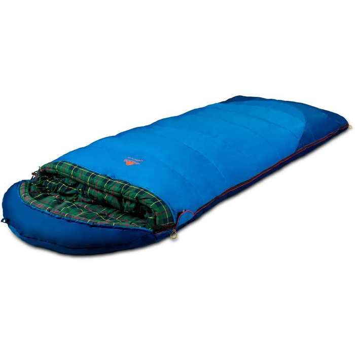 Спальний мішок Alexika Tundra Plus - теплий, прямокутний, для дорослих та сімей, 3 сезони, комфортний, до -2°C, з компресійним мішком (правий)