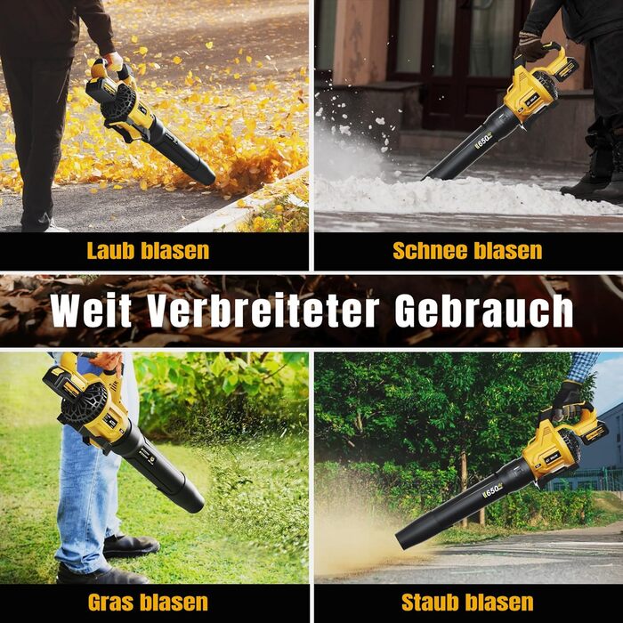 GEVEELIFE Battery Leaf Blower, 20V 270 km/h Electric Leaf Blower with 3-Speed & 2x5.0Ah Batteries – Cordless leaf blower for garden, leaves, dust & snow (Includes Battery)