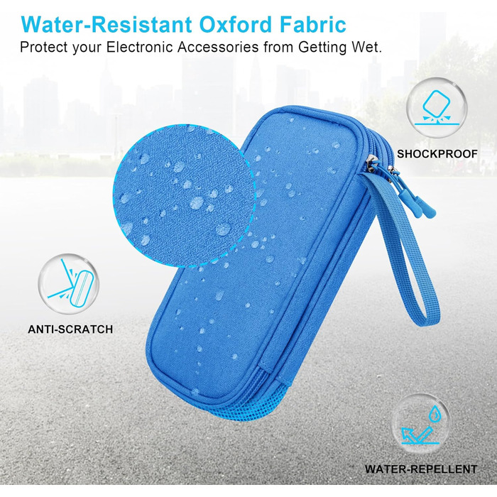 Органайзер для аксесуарів Lacdo: чохол для USB-накопичувачів, кабелів та флеш-пам'яті (блакитний)