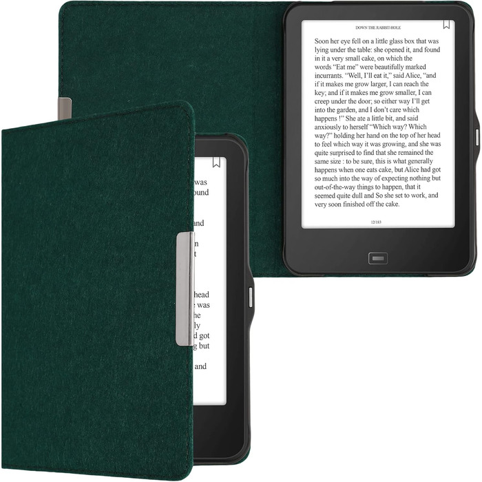 Чохол kwmobile для електронних книг Tolino Vision 1/2/3/4 HD - з фетру, тканинний, захисний, petrol