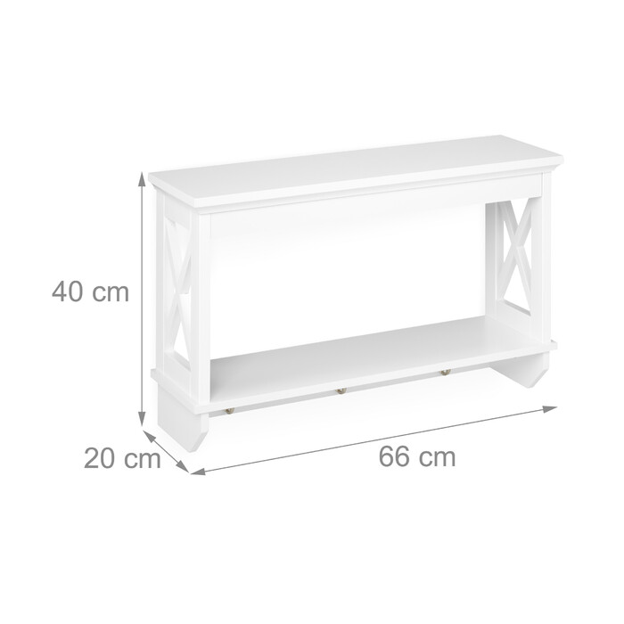 Relaxdays Wall Shelf with 3 Hooks