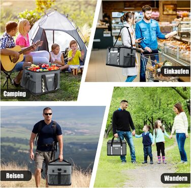 Сумка-холодильник INSMEER 48L: велика, містка, для пікніків, кемпінгу та пляжу (темно-сірий)