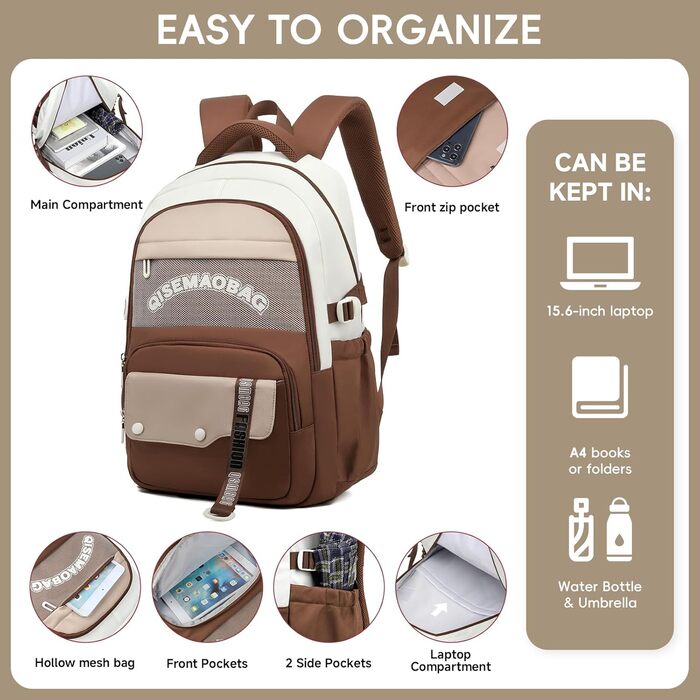 Шкільний рюкзак для дівчинки-підлітка, 2025, для старшої школи, гімназії, водонепроникний, для ноутбука 15.6