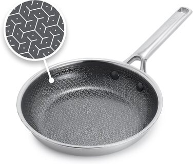 Набір сковорідок GreenPan Hybrid, 24.1 см та 27.9 см, з антипригарним покриттям, нержавіюча сталь, тришарова, Thermobond PFAS-free кераміка, сумісний з індукцією та усіма плитами, термостійкий до 232°C та 320°C, набір сковорідок