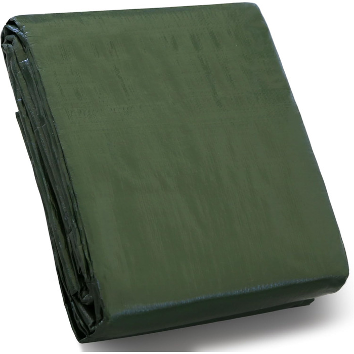 STARPYNG-140g/m² Green 5mx8m Tarp, Cover Sheet, Waterproof, UV Resistant, Weather Resistant, Covering Cars, Boats, Courtyards, Camping, Wood Tarp