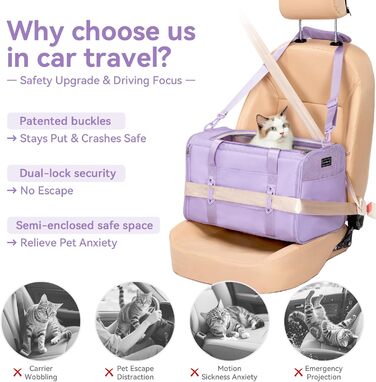 Транспортна сумка для кота Petsfit, дозволена авіаперевозками, розширювана, зелена, розмір S (45 x 28 x 28 см)