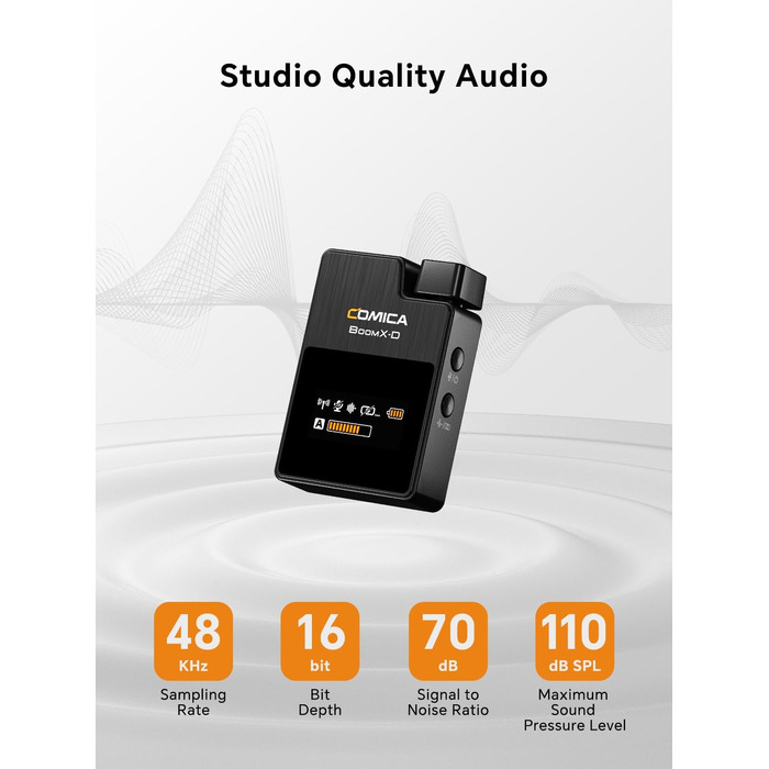 COMICA BoomX-DUC2: Бездротовий мікрофон для смартфона та ноутбука (USB-C) - ідеальний для влогів, подкастів та стрімінгу