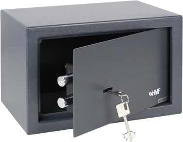 Шафа-сейф HMF 49200-11 з ключем, меблевий сейф | 31 x 20 x 20 см | Антрацит