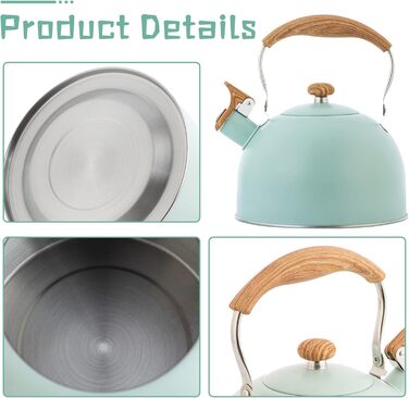 Чайник-заварник зі свистком, нержавіюча сталь, Induktion, для всіх плит, з ергономічною ручкою